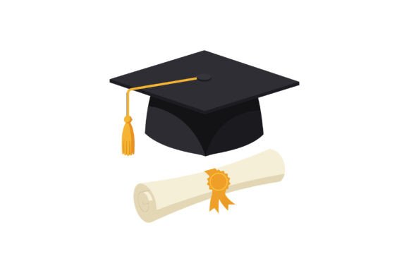 Download Graduation Cap and Diploma in Flat Style - Premium Bundle