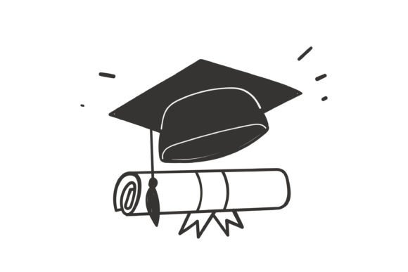 Download Doodle Graduation Cap and Diploma Letter - Premium Resources