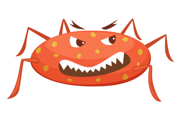 Download Evil Microbe Character. Cartoon Flu Dise - Flu Collection
