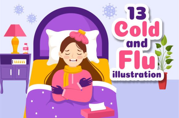 Download 13 Flu and Cold Sickness Illustration - Flu Collection
