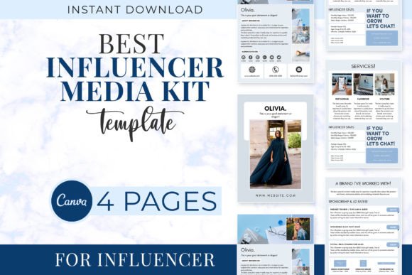 Download Influencer Media Kit Canva Templates - Flu Collection