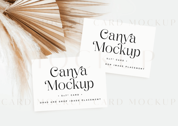 Download Boho CANVA Double Invitation Card Mockup - Mockup Collection