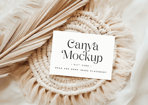 Download Canva 5x7 Invitation Card Mockup Boho - Mockup Collection