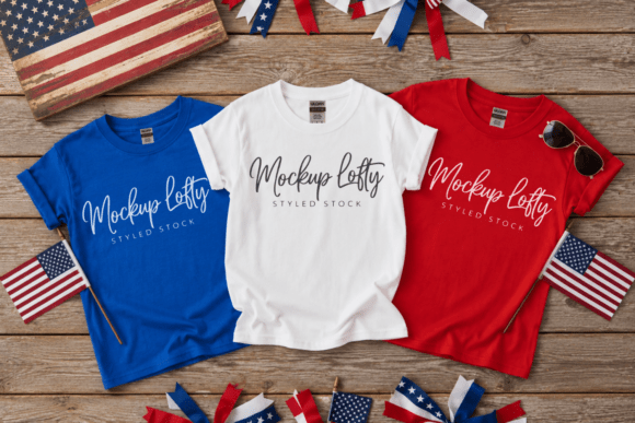 Download Gildan G500B 4th of July Flat Lay Mockup - Mockup Collection