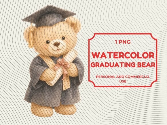 Download Watercolor Graduate Bear Diploma PNG - Premium Resources