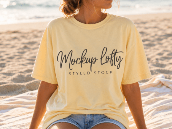 Download Comfort Colors 1717 Butter Shirt Mockup - Mockup Collection